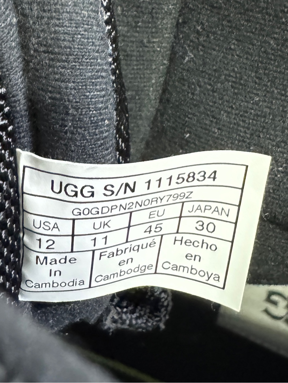 UGG Emmett Men's Black Waterproof Leather Hiking Boot - Cold Rated Sz. 12 - Picture 9 of 11
